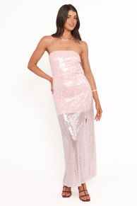 Petal and Pup USA DRESSES Liliane Maxi Dress - Pink Sequin