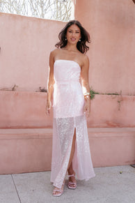 Petal and Pup USA DRESSES Liliane Maxi Dress - Pink Sequin