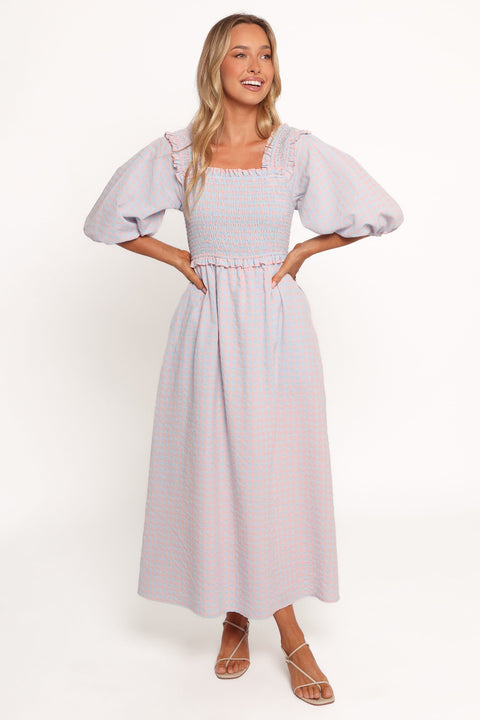 blue gingham dress puff sleeve Gingham Princess Dress main image 1