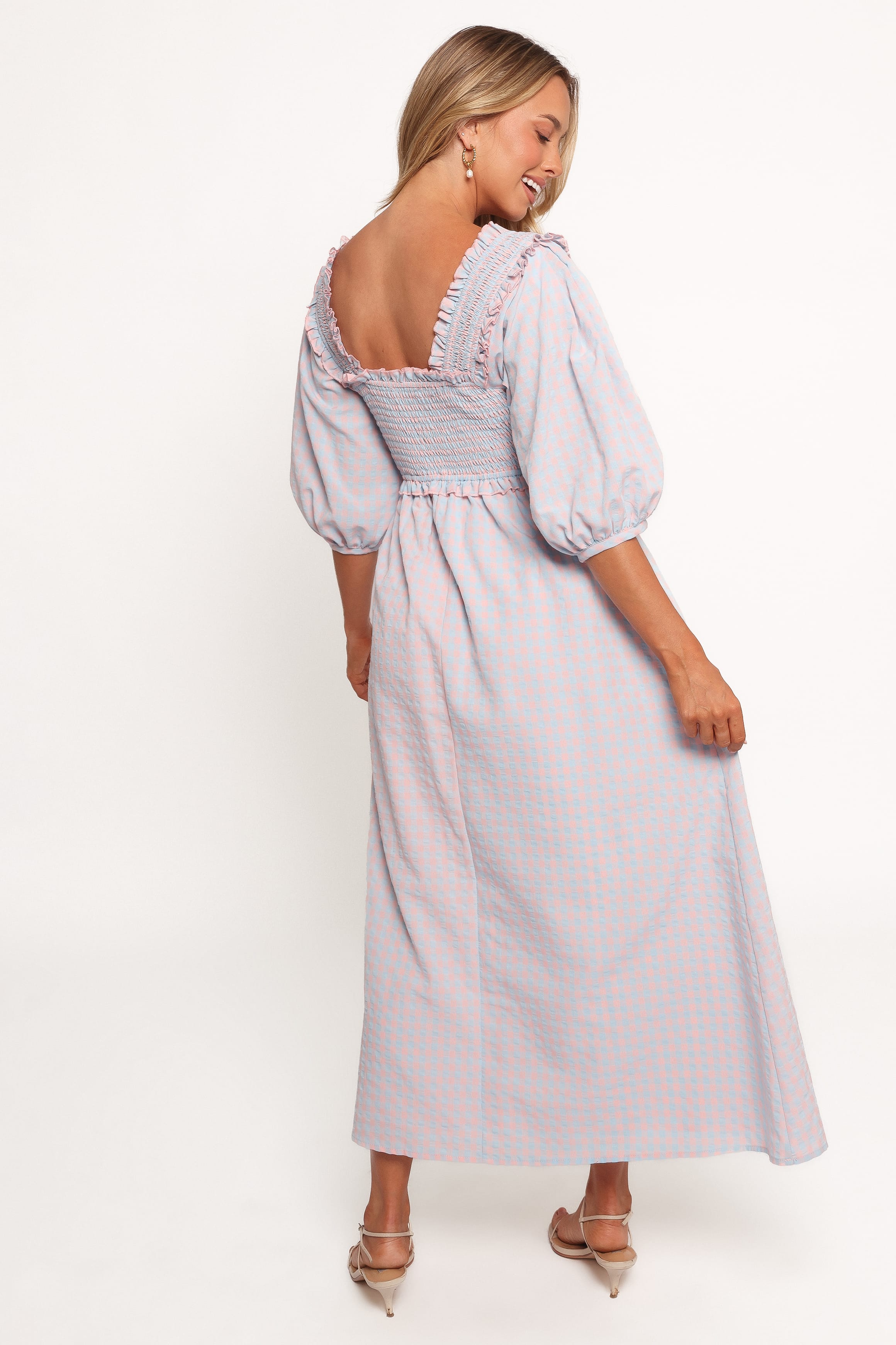 Petal and Pup USA DRESSES Lille Midi Dress - Blue Gingham (Hold for Rack)