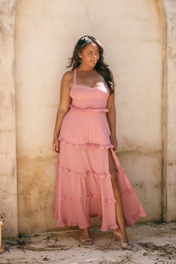 Petal and Pup USA DRESSES Lillee Tiered Maxi Dress - Mauve