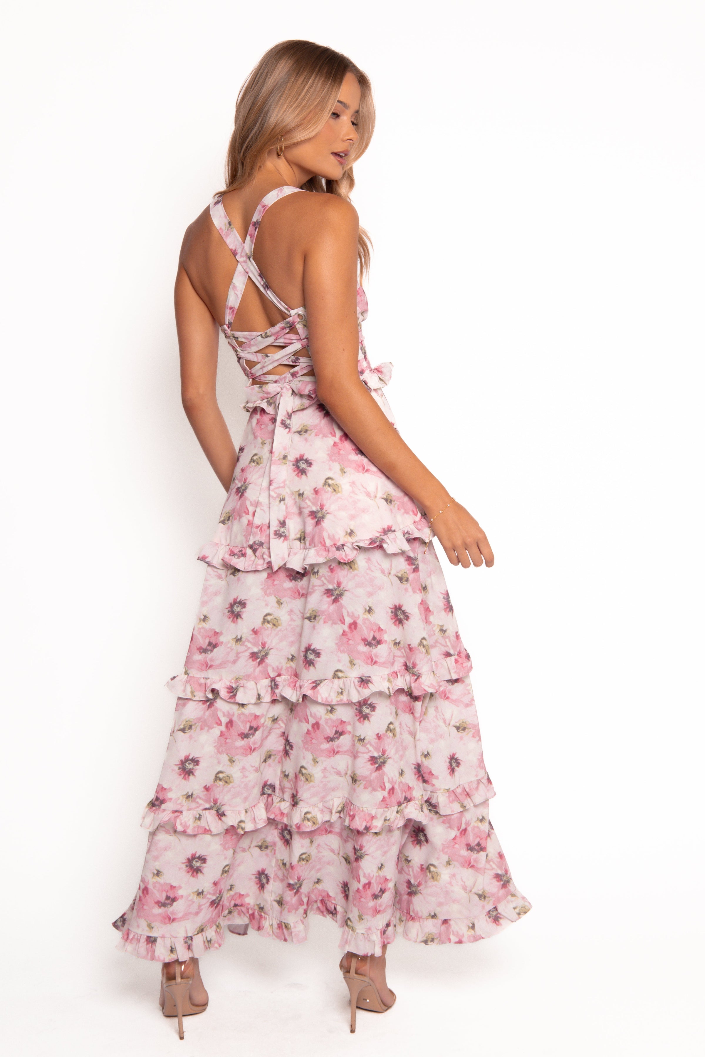 Petal and Pup USA DRESSES Lillee Tiered Maxi Dress - Pink Bloom