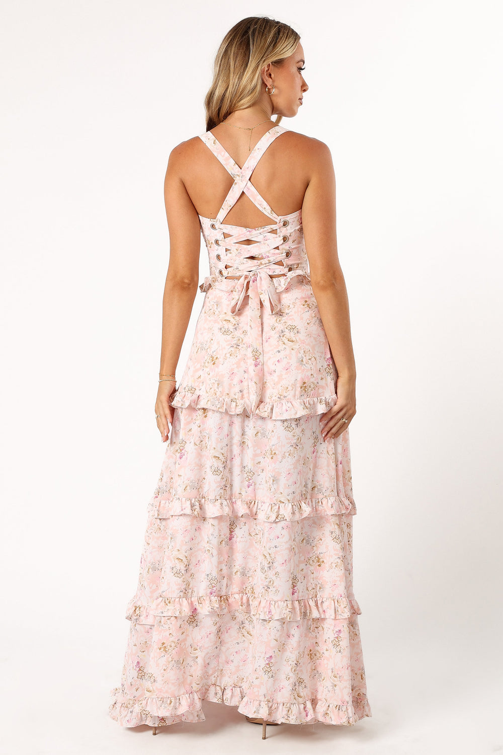 Lillee Tiered Maxi Dress - Pink Floral - Petal & Pup USA