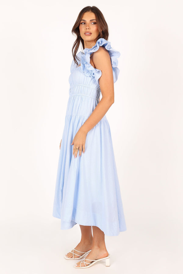 Petal and Pup USA DRESSES Linda Midi Dress - Blue Stripe