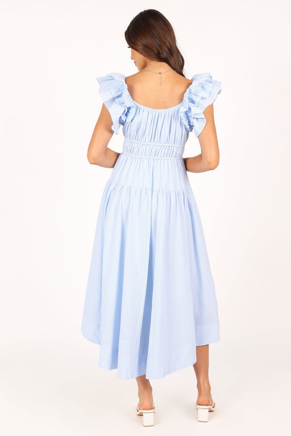 Petal and Pup USA DRESSES Linda Midi Dress - Blue Stripe