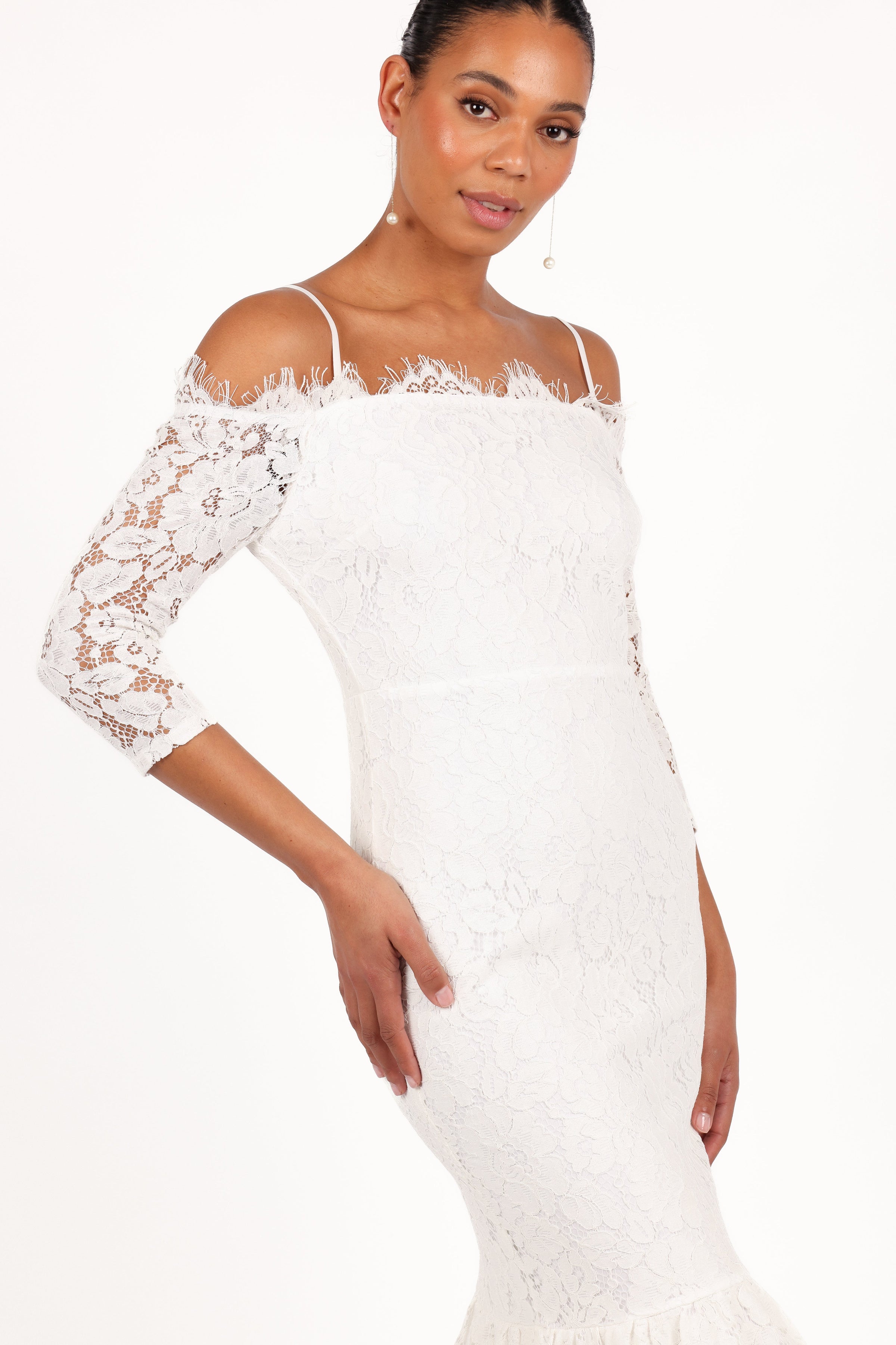 Petal and Pup USA DRESSES Lindy Midi Dress - White