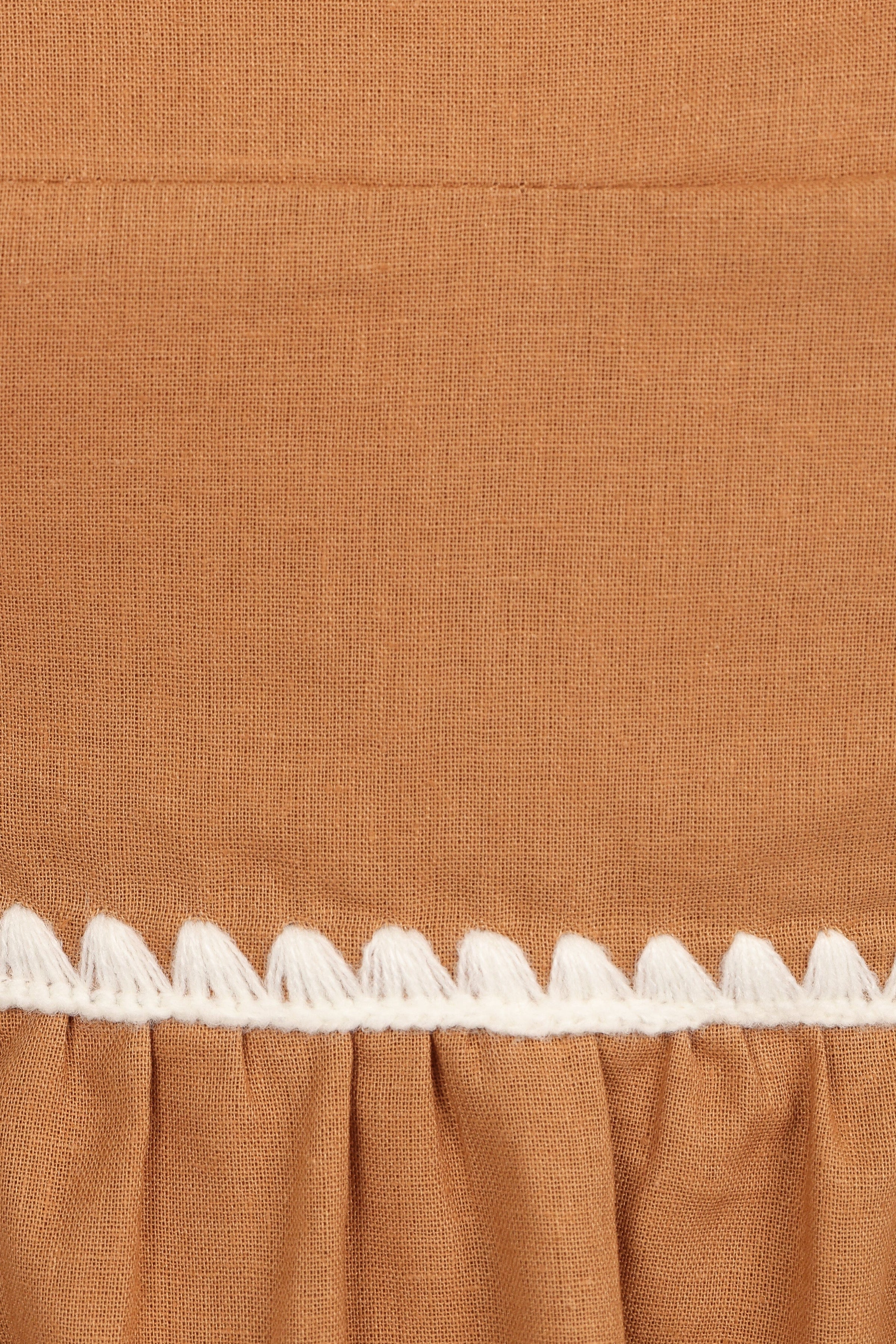 Petal and Pup USA DRESSES Lino Contrast Trim Midi Dress - Tan White (Hold for Rack)