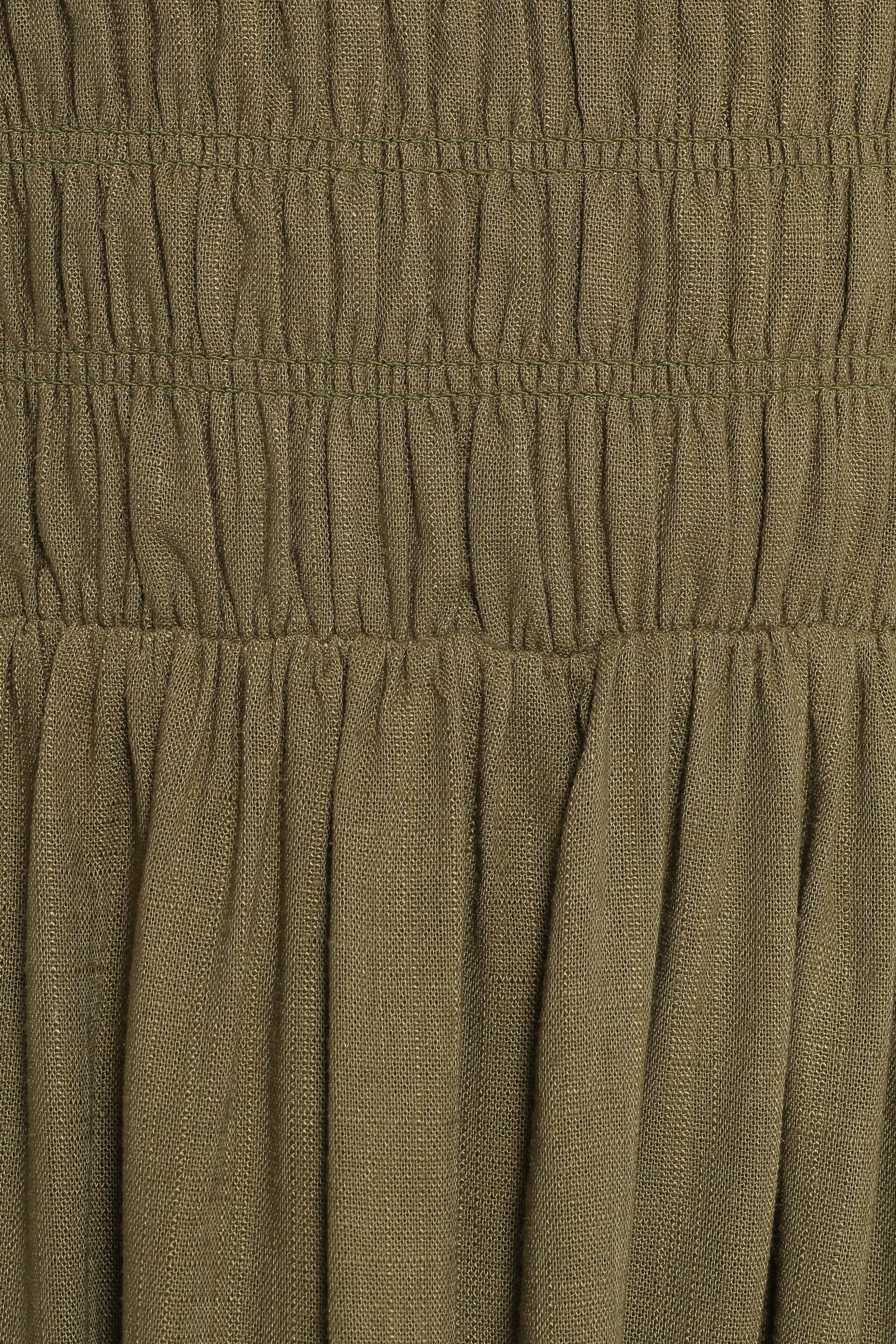 Petal and Pup USA DRESSES Linsey Strapless Midi Dress - Olive Green