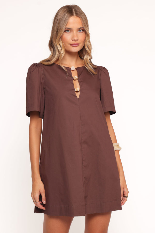Petal and Pup USA DRESSES Lirael Mini Dress - Espresso