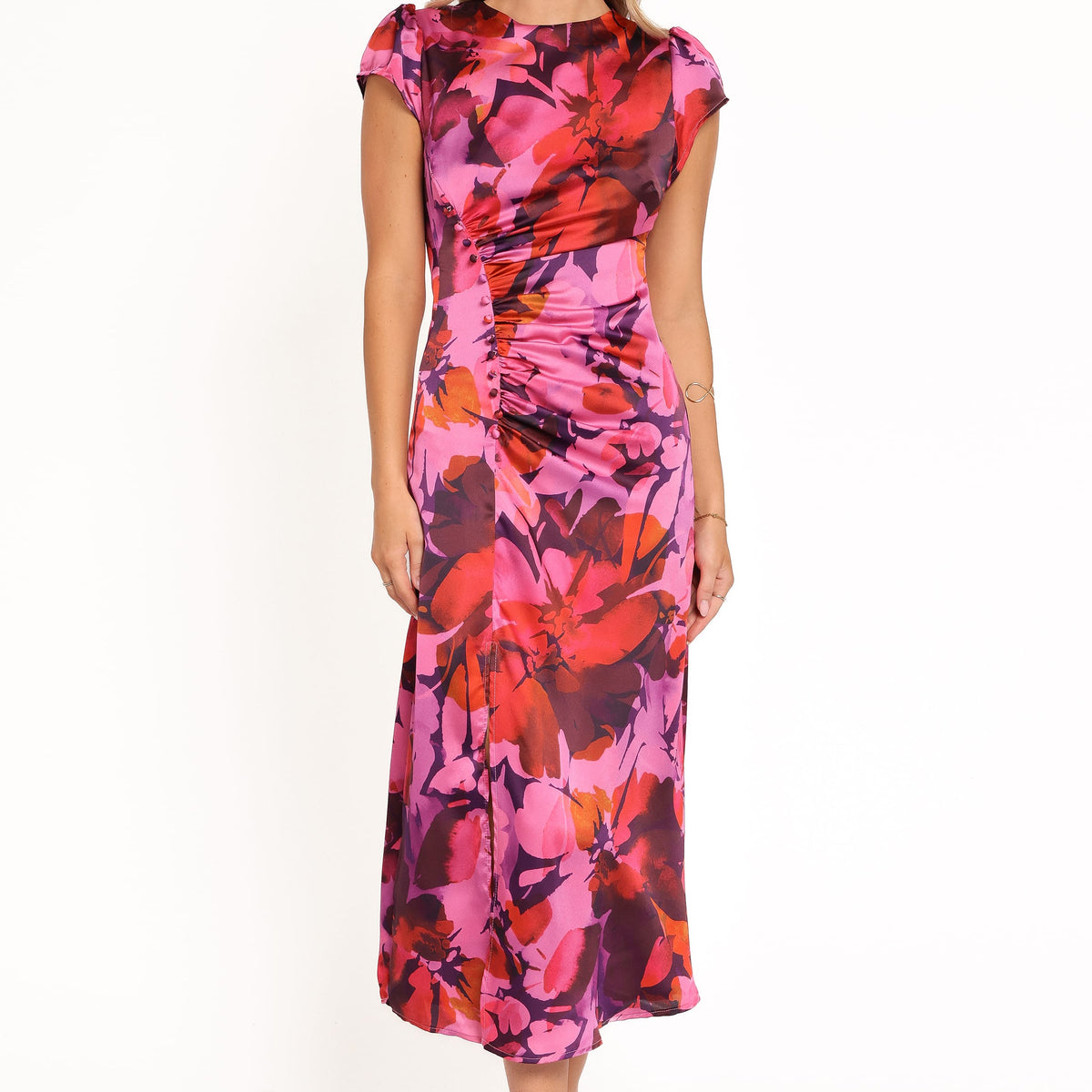 Lisbeth Midi Dress - Magenta Floral, XS, Petal & Pup
