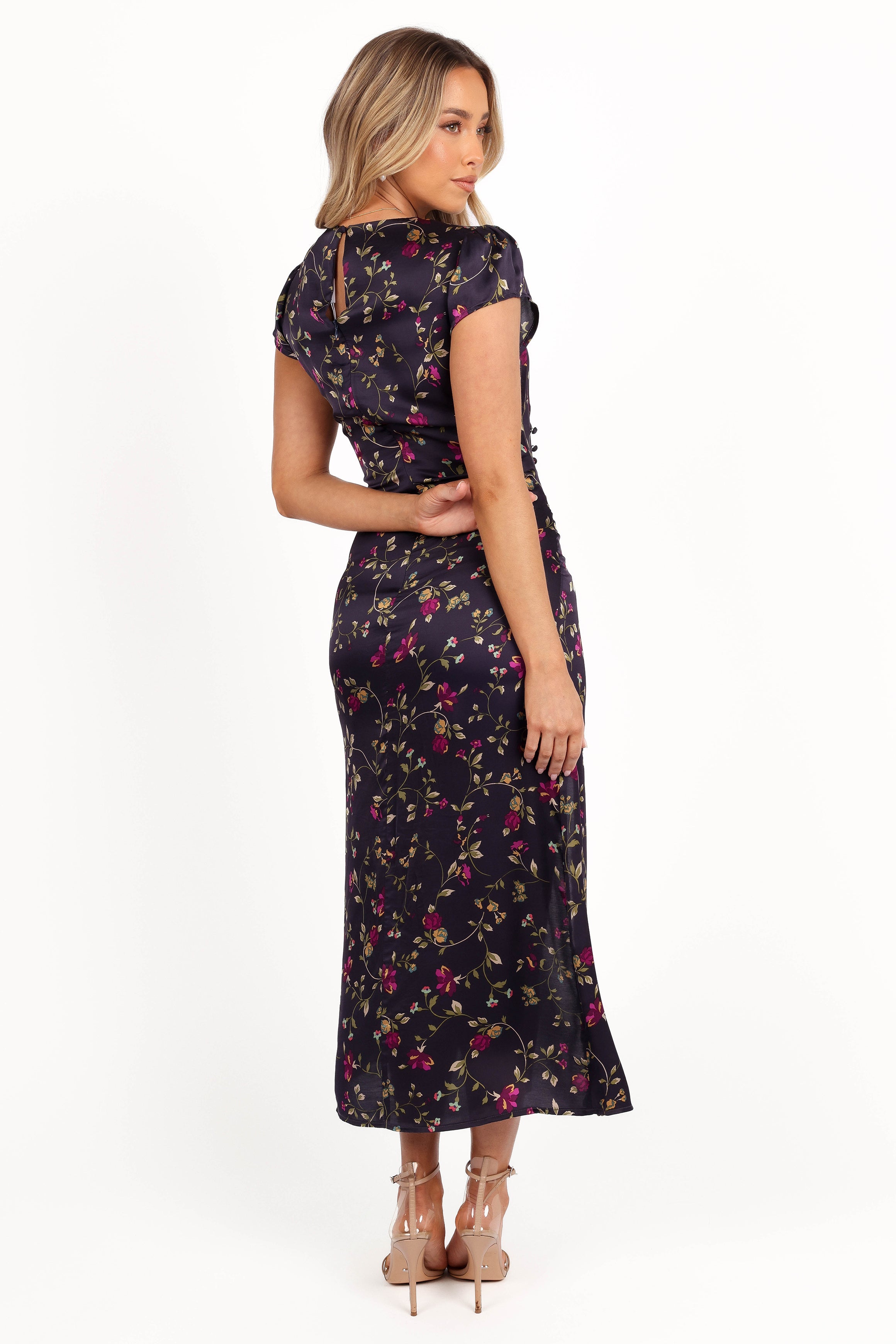 Petal and Pup USA DRESSES Lisbeth Midi Dress - Midnight Floral