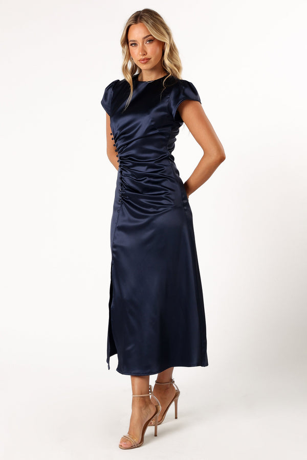 Petal and Pup USA DRESSES Lisbeth Midi Dress - Navy