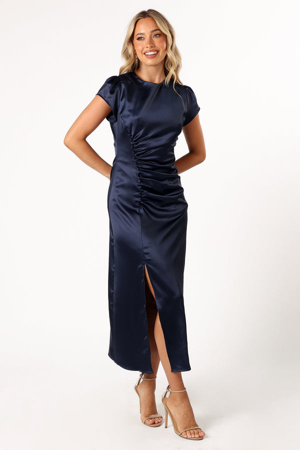 Petal and Pup USA DRESSES Lisbeth Midi Dress - Navy