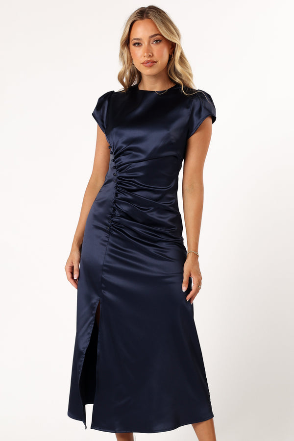 Petal and Pup USA DRESSES Lisbeth Midi Dress - Navy