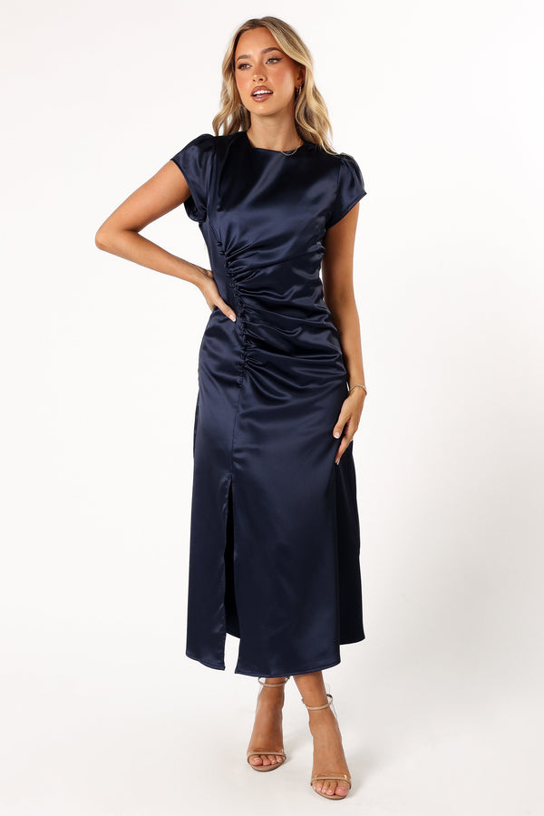 Petal and Pup USA DRESSES Lisbeth Midi Dress - Navy