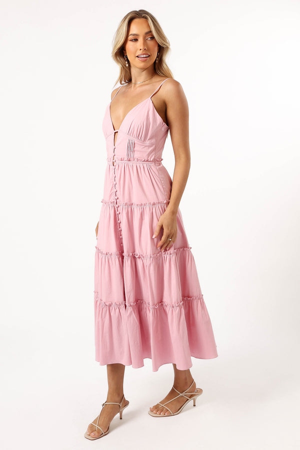 Petal and Pup USA DRESSES Lizza Midi Dress - Pink