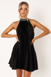 Petal and Pup USA DRESSES Lizzy Halterneck Mini Dress - Black