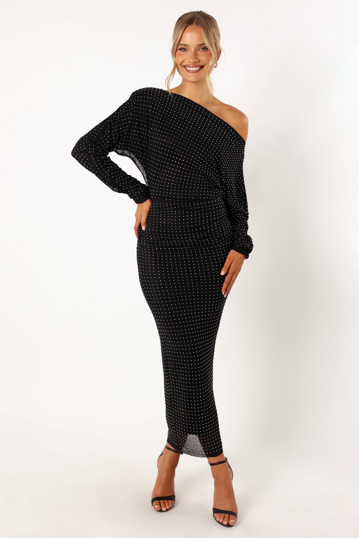 black long dress square neck LACE SQUARE NECK FULL DRESS