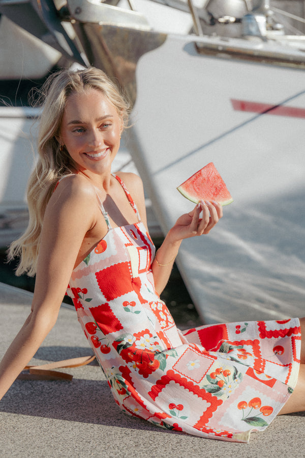 Petal and Pup USA DRESSES Loredana Mini Dress - Cherry