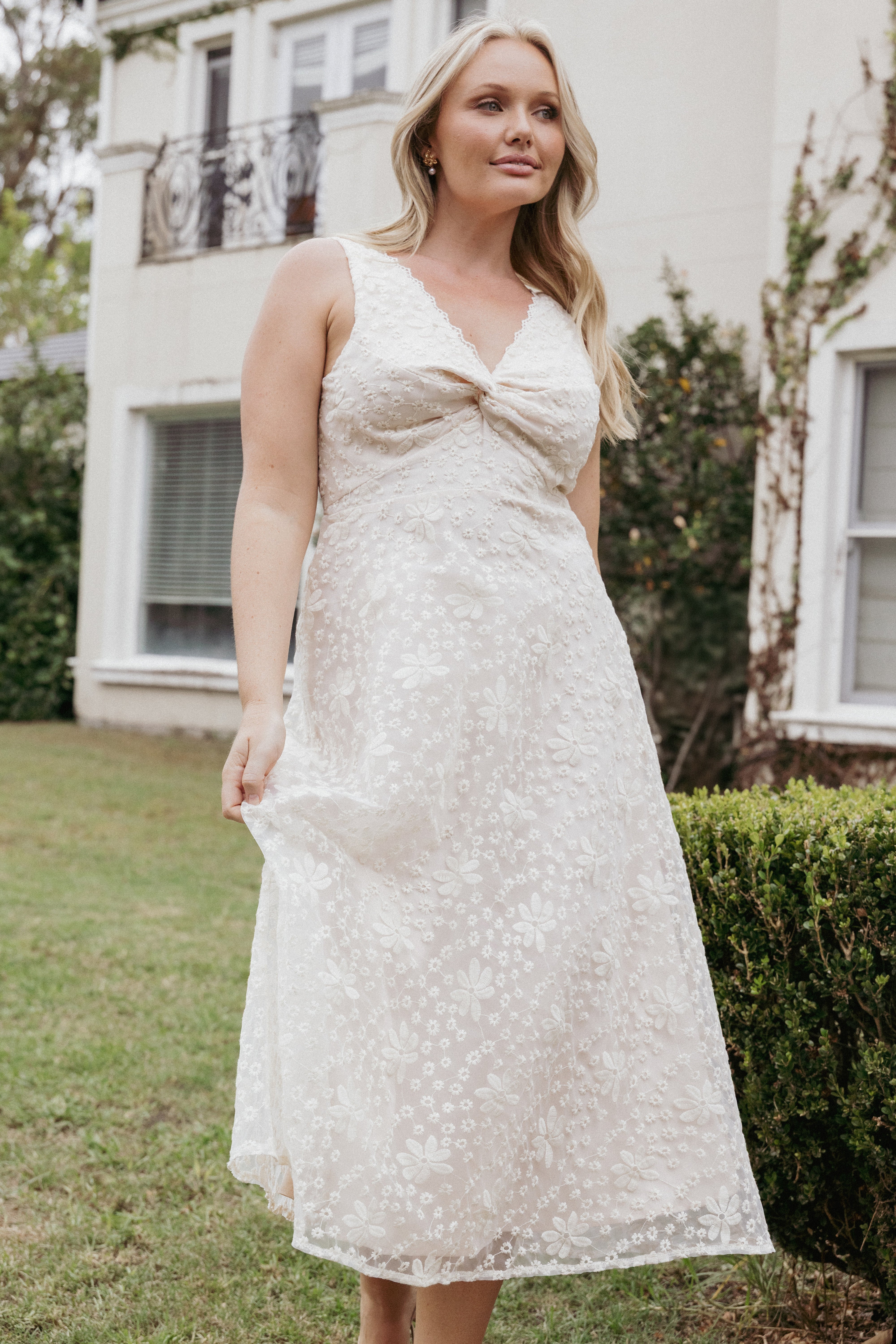 Petal and Pup USA DRESSES Louise Midi Dress - Cream (Hold for Rack)
