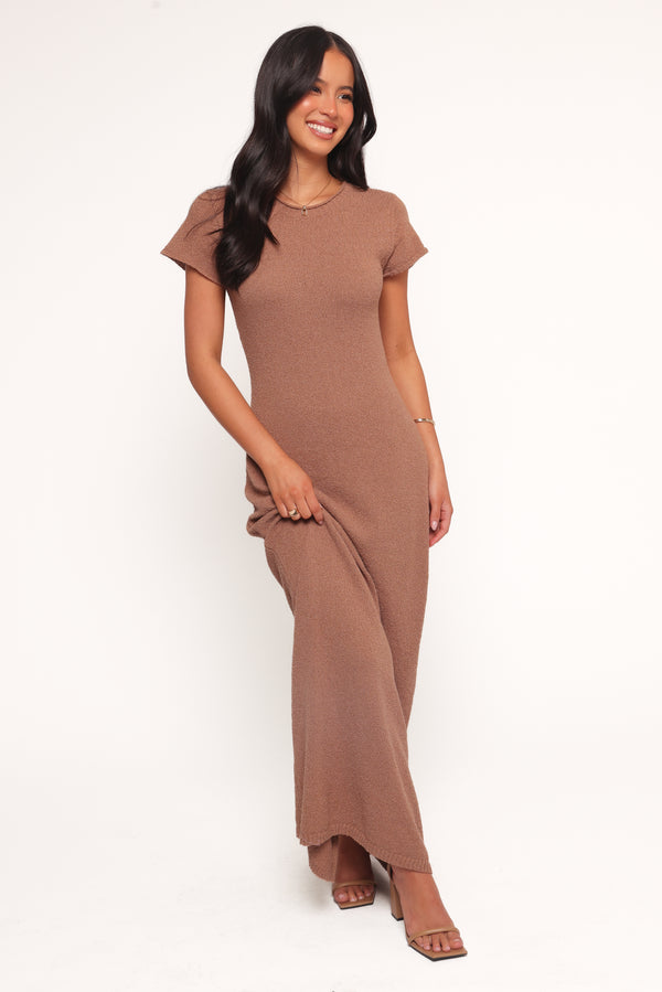 Petal and Pup USA DRESSES Lowell Knit Maxi Dress - Mocha
