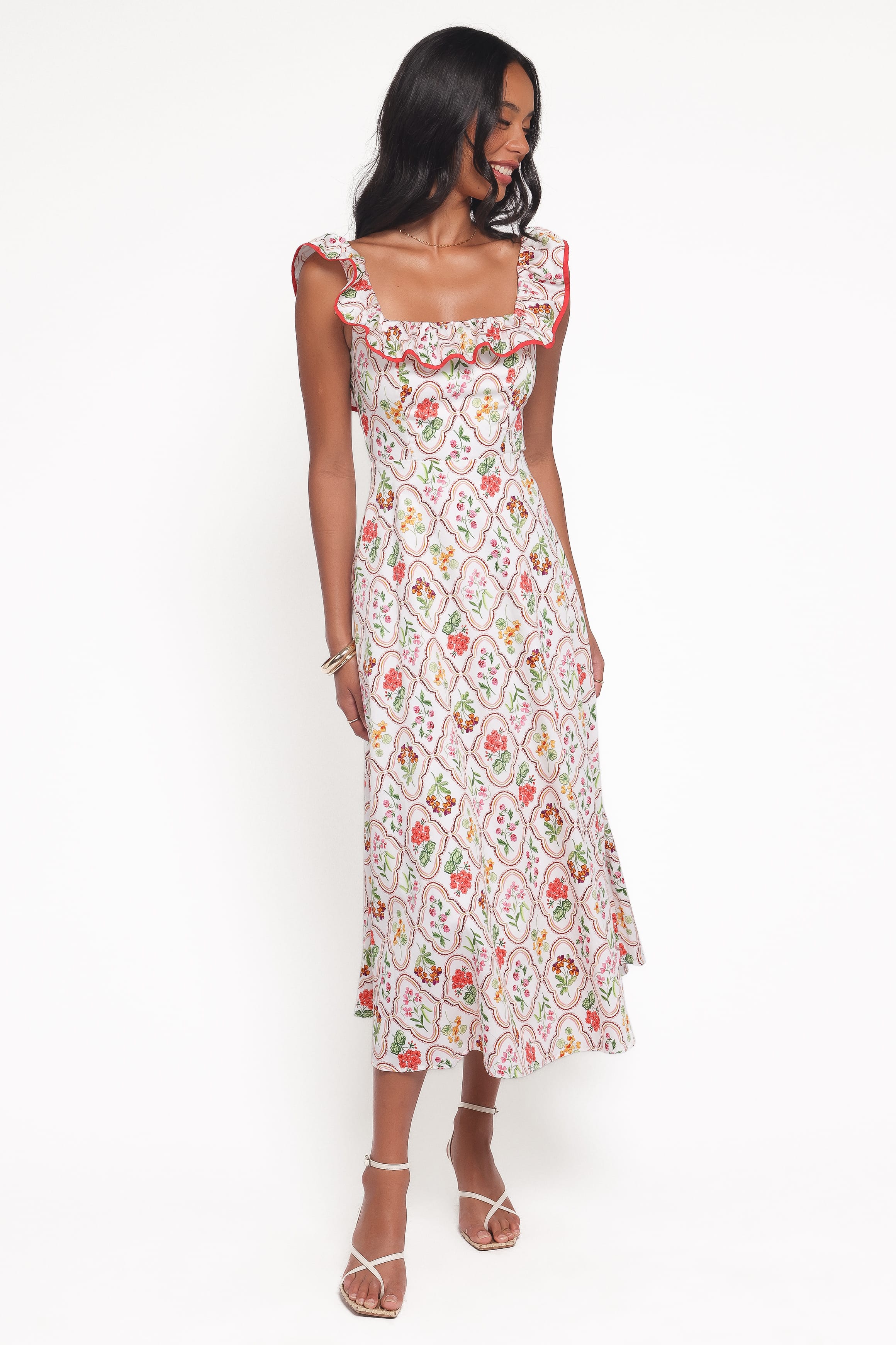 Petal and Pup USA DRESSES Lucille Maxi Dress - Coral Wildflower