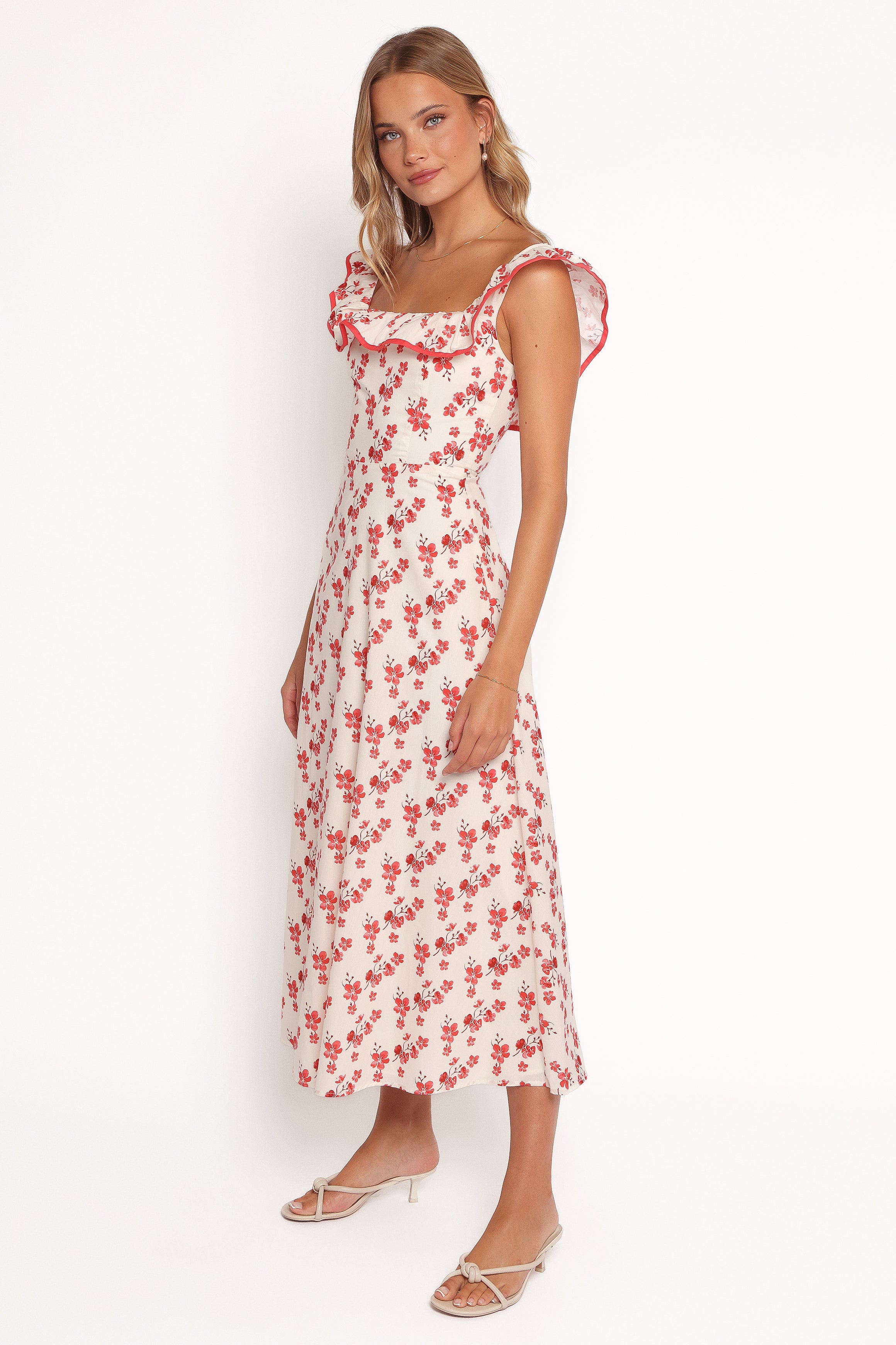 Petal and Pup USA DRESSES Lucille Maxi Dress - Red Floral