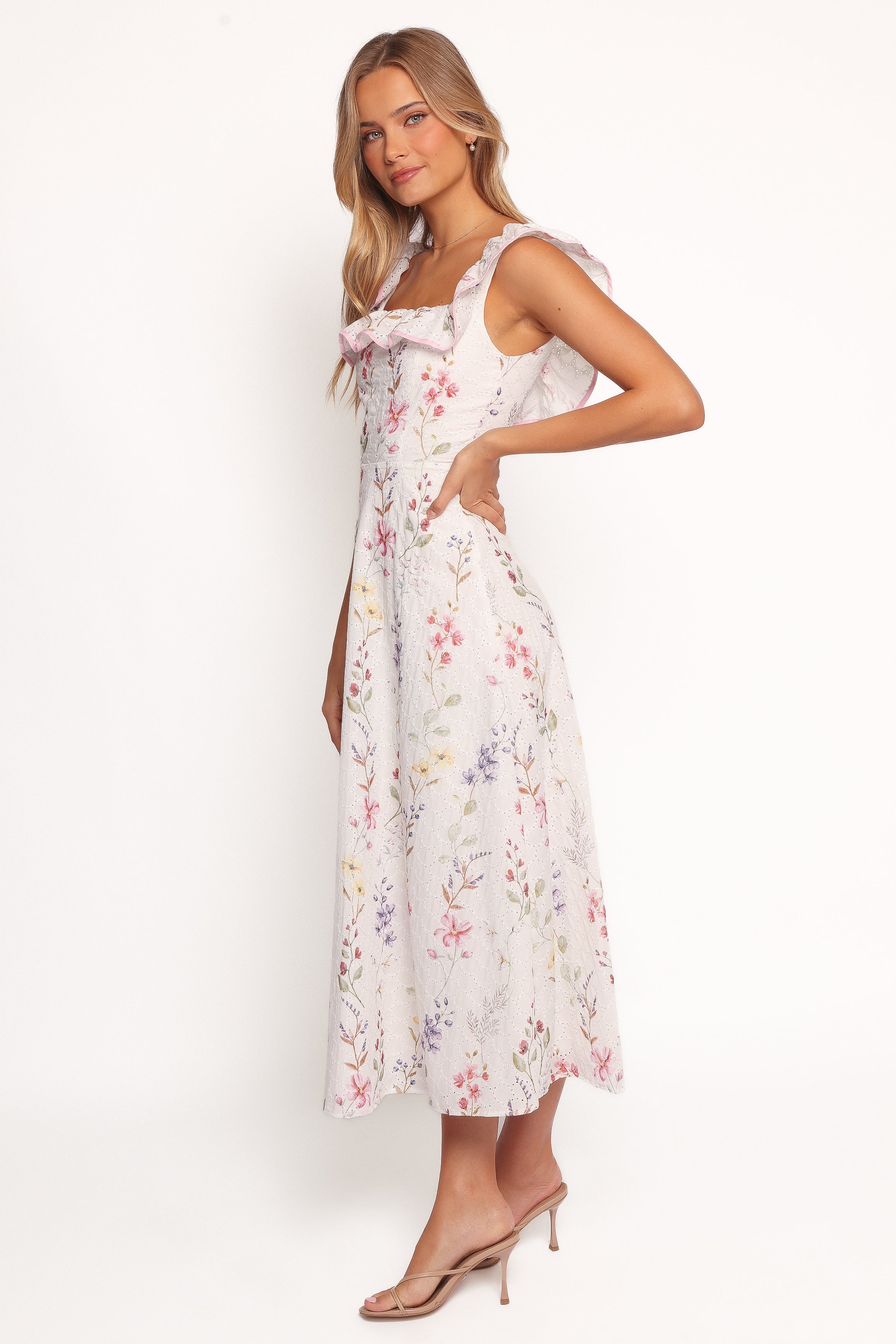 Petal and Pup USA DRESSES Lucille Maxi Dress - White Floral