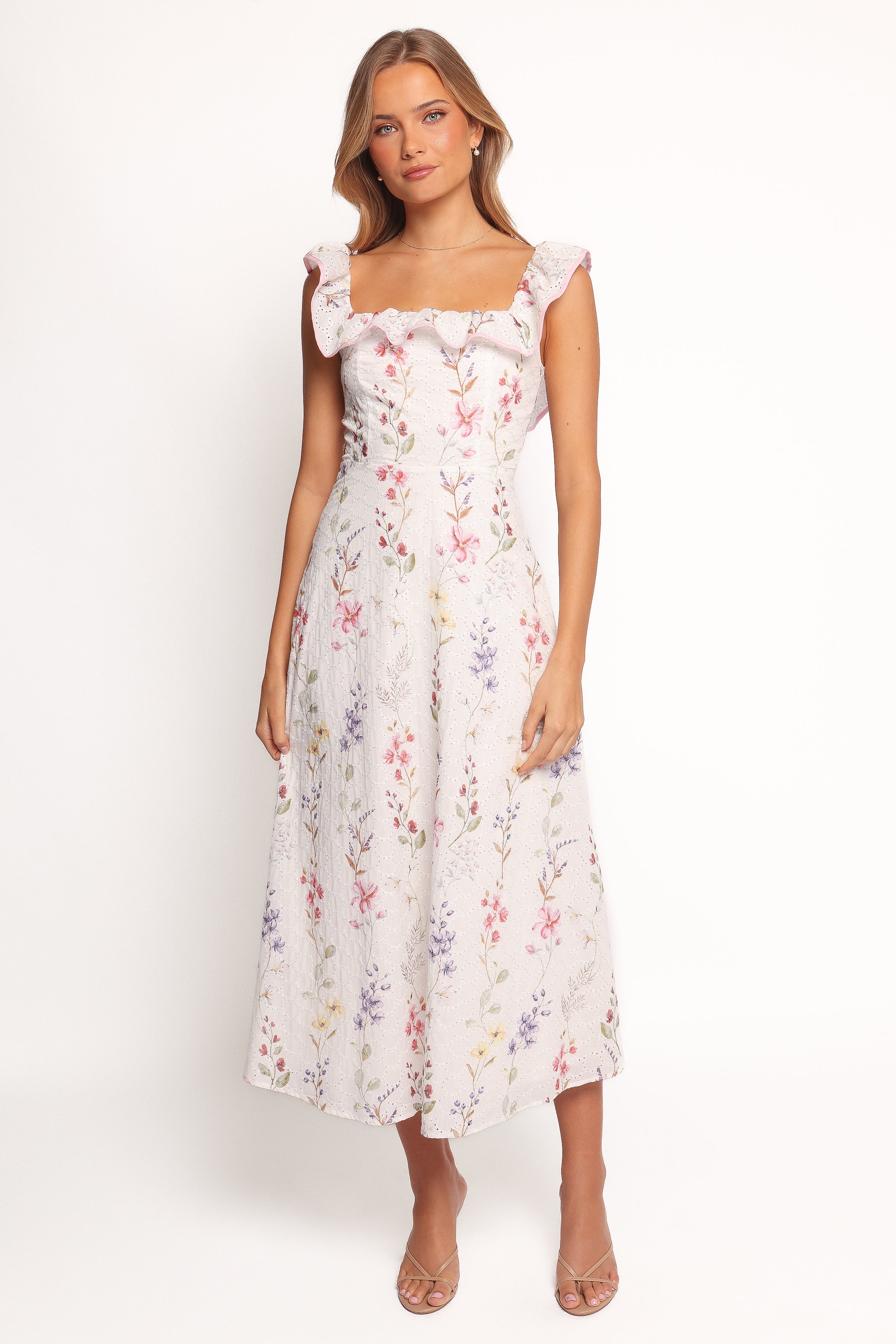 Petal and Pup USA DRESSES Lucille Maxi Dress - White Floral