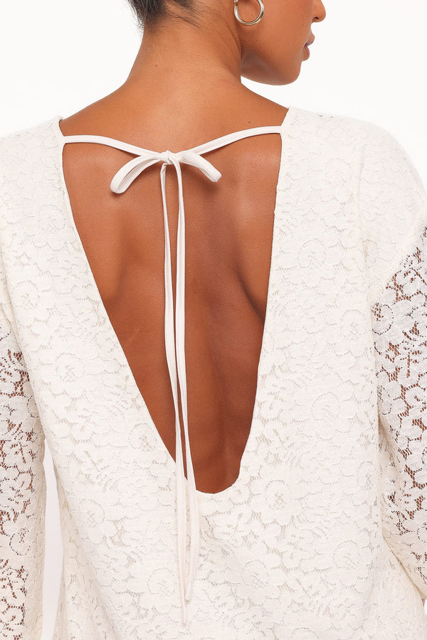 Petal and Pup USA DRESSES Lula Mini Dress - Cream Lace