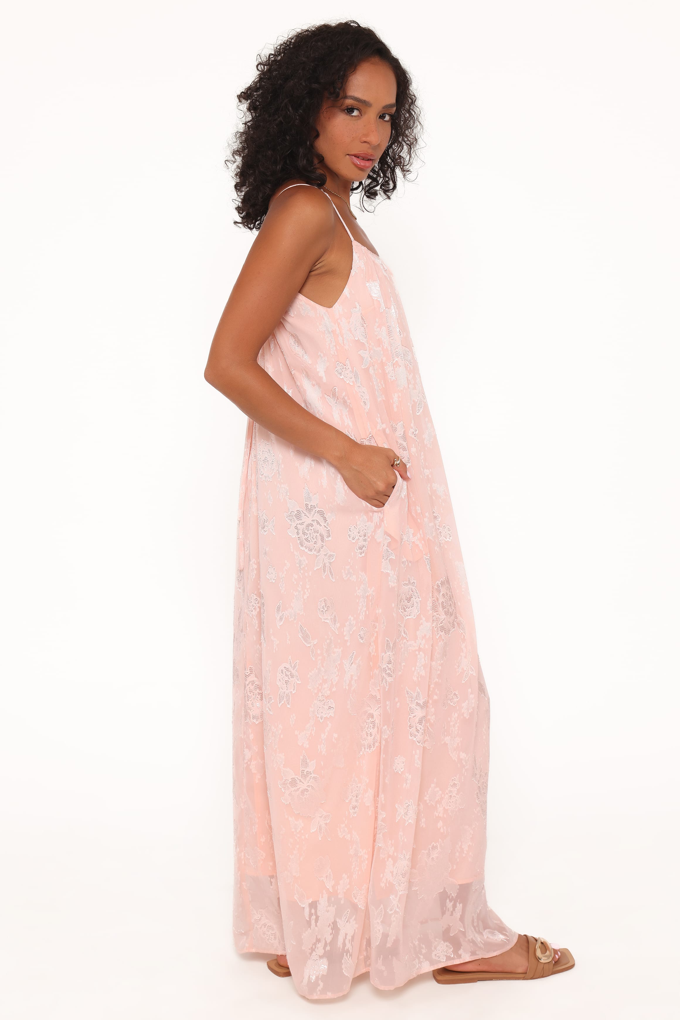 Petal and Pup USA DRESSES Lumina Jacquard Maxi Dress - Pink