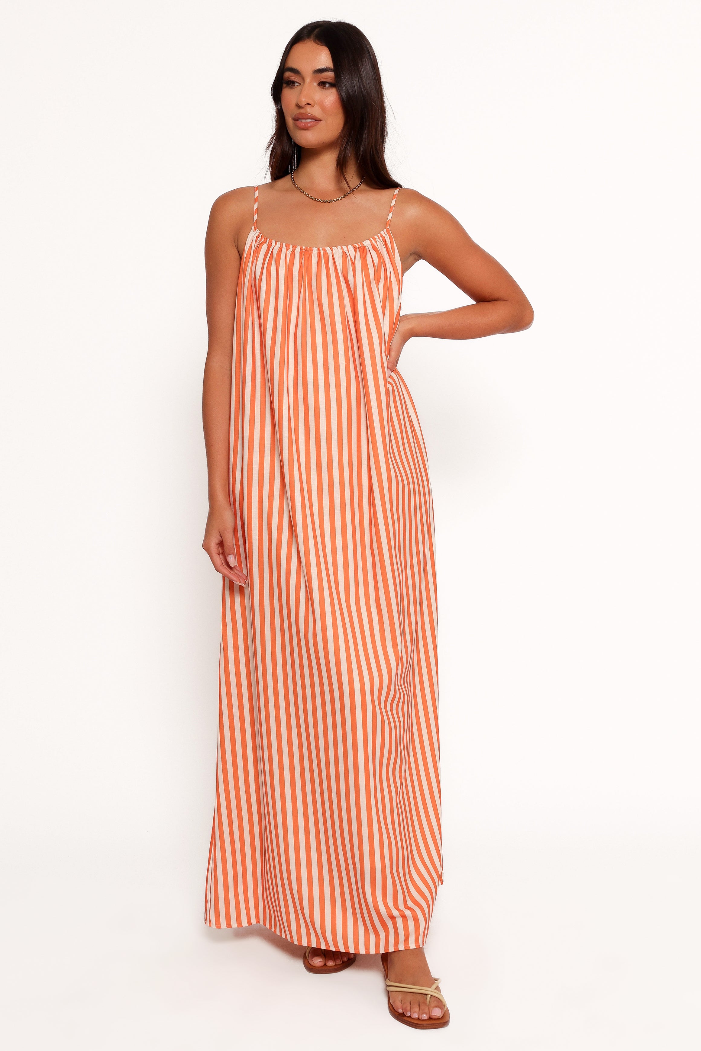 Lumina Maxi Dress - Orange Beige Stripe Lumina Maxi Dress - Orange Beige Stripe