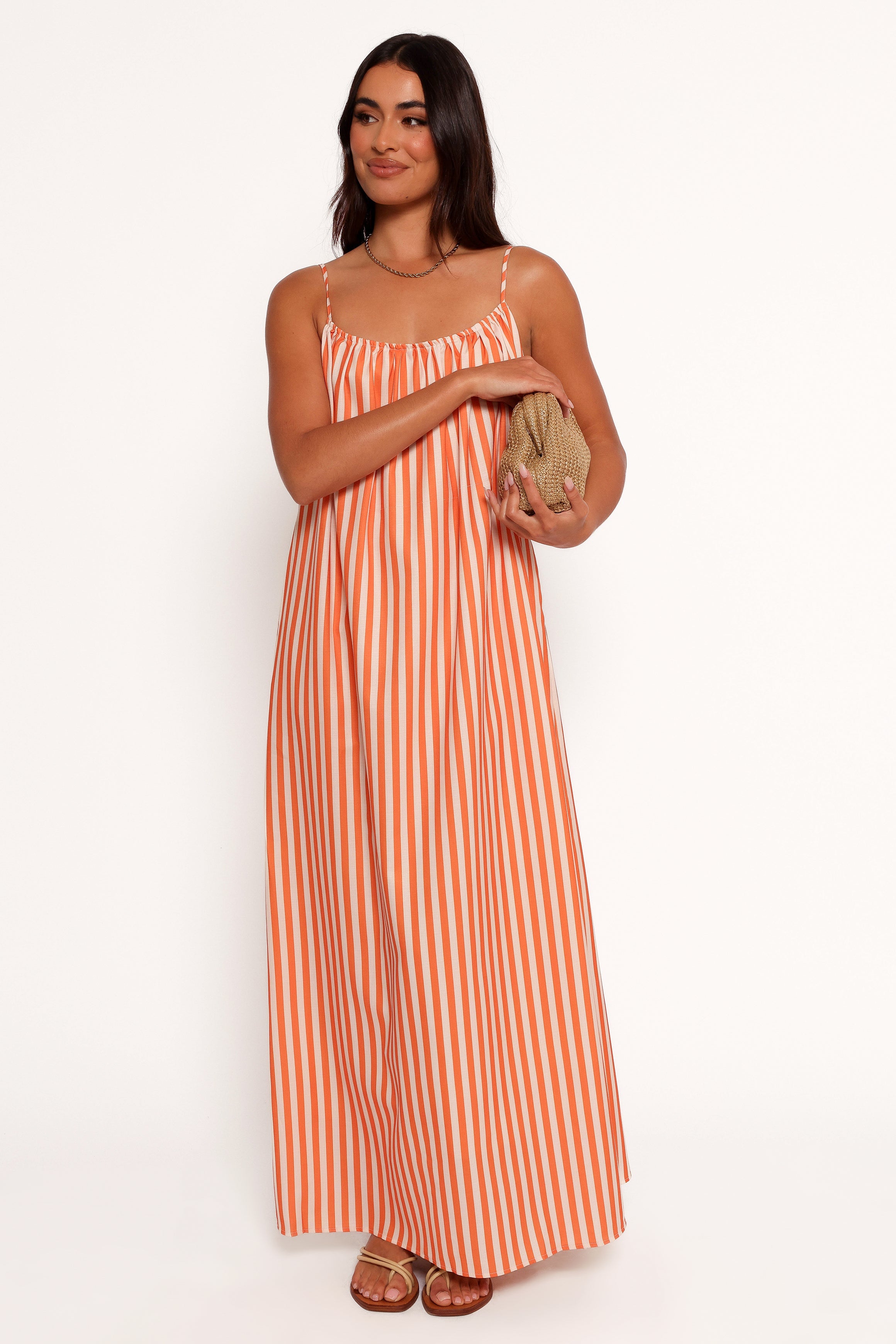Lumina Maxi Dress - Orange Beige Stripe | Petal & Pup USA Lumina Maxi Dress - Orange Beige Stripe | Petal & Pup USA