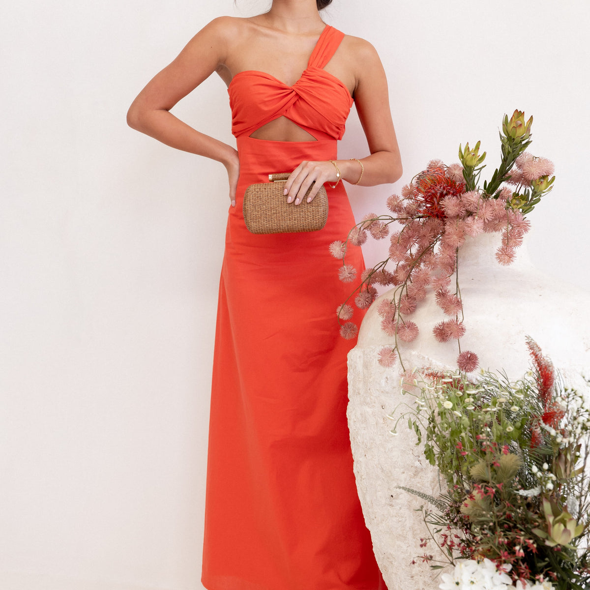 Petal & Pup Women's Luna One Shoulder Maxi Dress