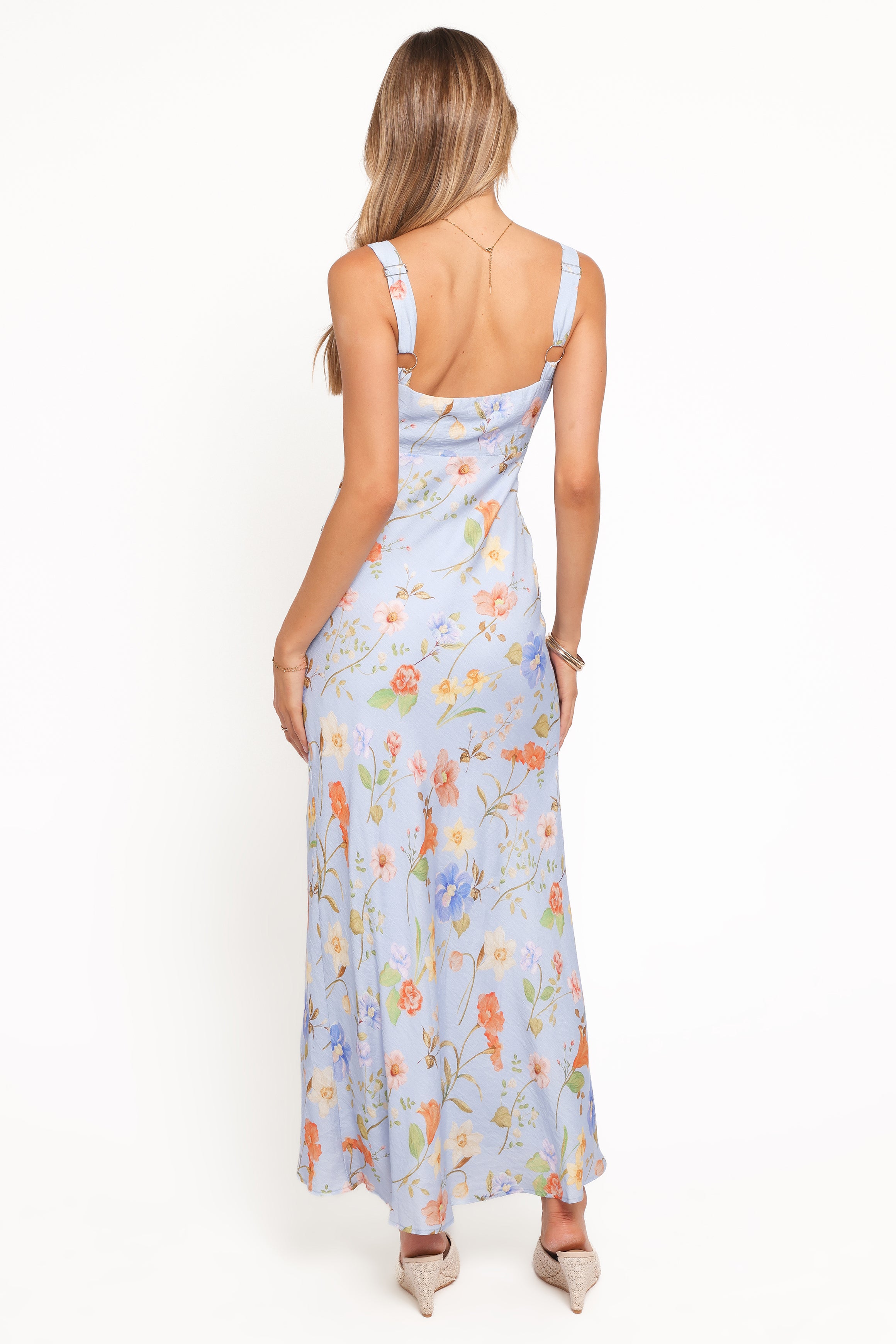 Petal and Pup USA DRESSES Lunaria Maxi Dress - Blue Floral
