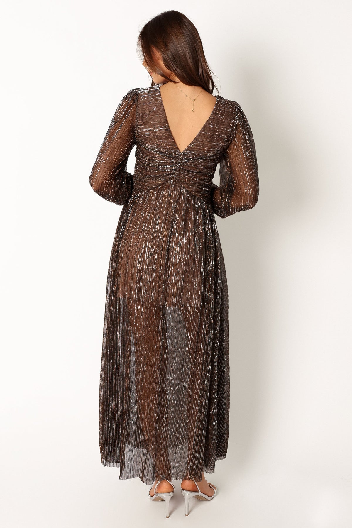 Lustre Long Sleeve Midi Dress - Bronze | Petal & Pup USA