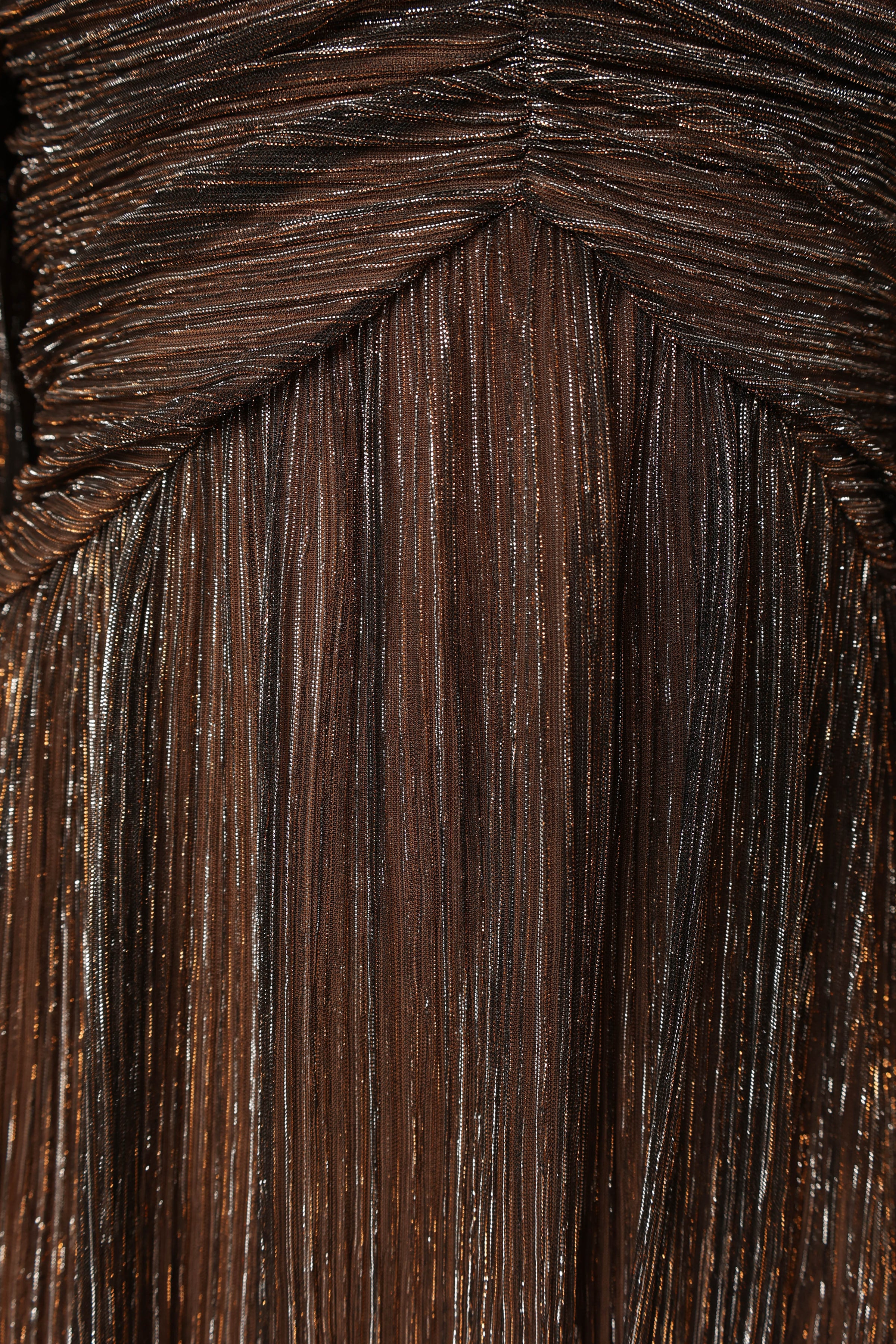 Petal and Pup USA DRESSES Lustre Long Sleeve Midi Dress - Bronze