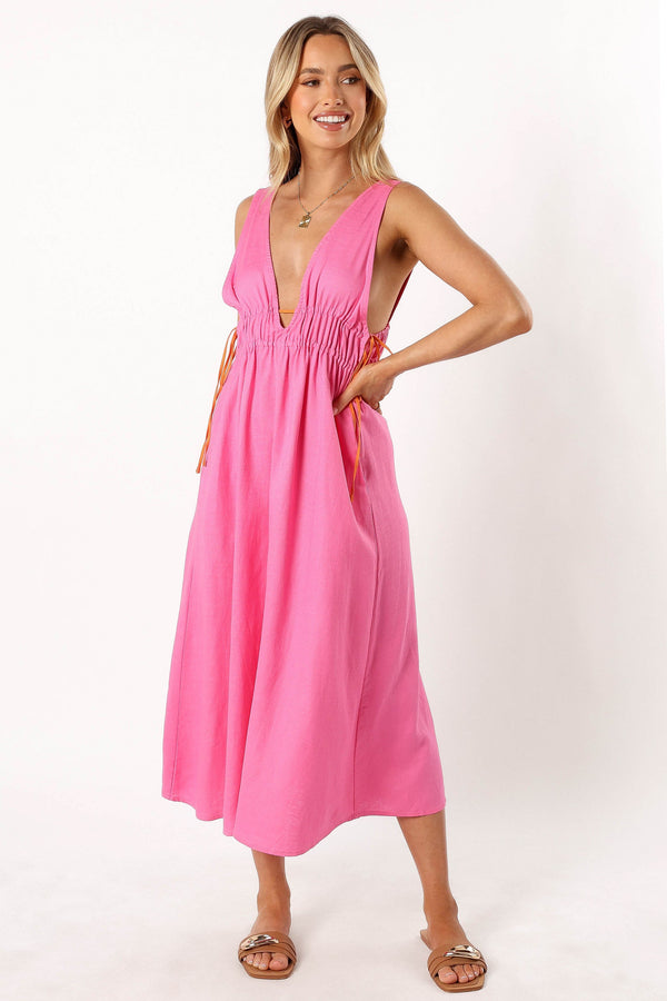 Petal and Pup USA DRESSES Lydia Midi Dress - Pink