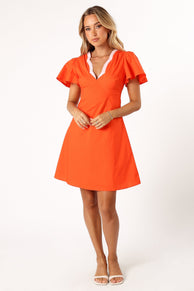 Petal and Pup USA DRESSES Lyle Mini Dress - Orange/Pink