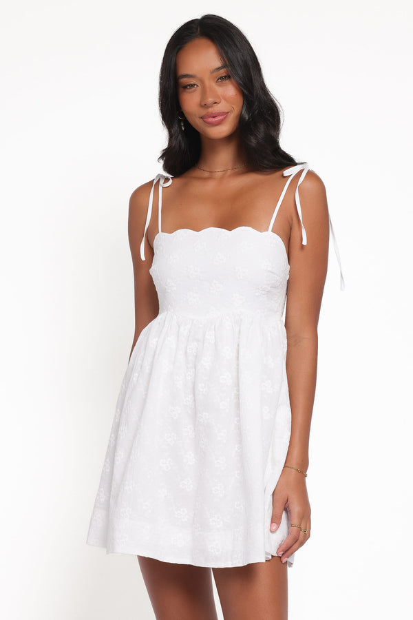 Petal and Pup USA DRESSES Lynne Mini Dress - White Broderie