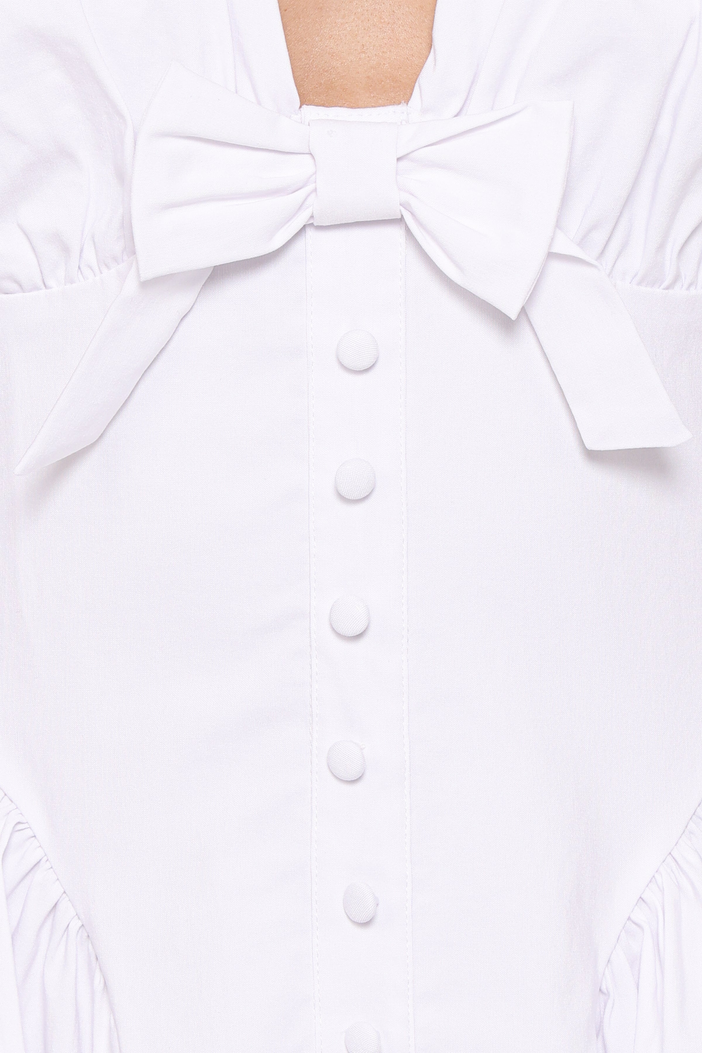 Petal and Pup USA DRESSES Lyssa Bow Front Mini Dress - White