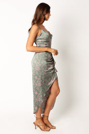 Petal and Pup USA DRESSES Mackenzie Midi Dress - Green Print