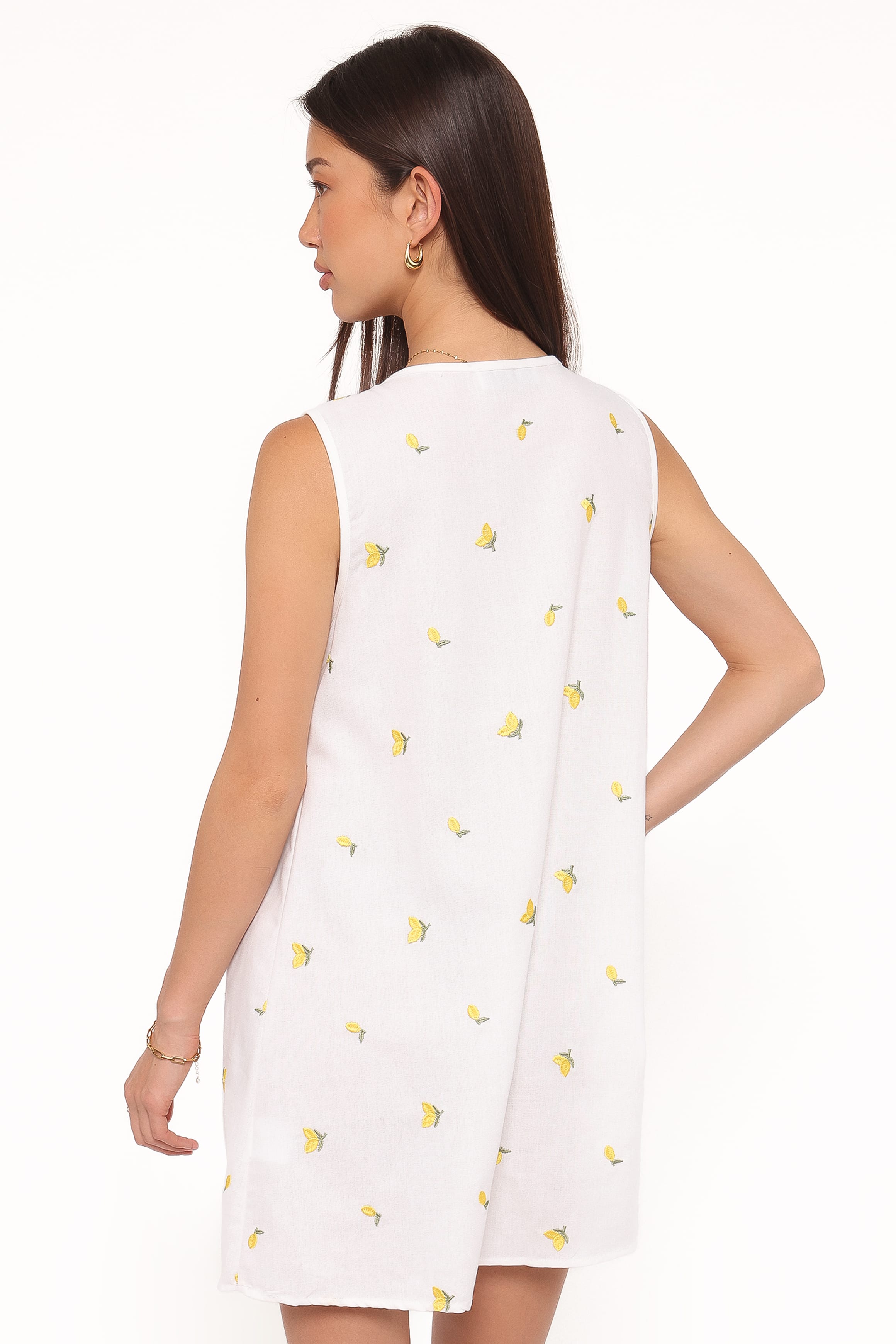 Petal and Pup USA DRESSES Madeline Mini Dress - Embroidered Lemons