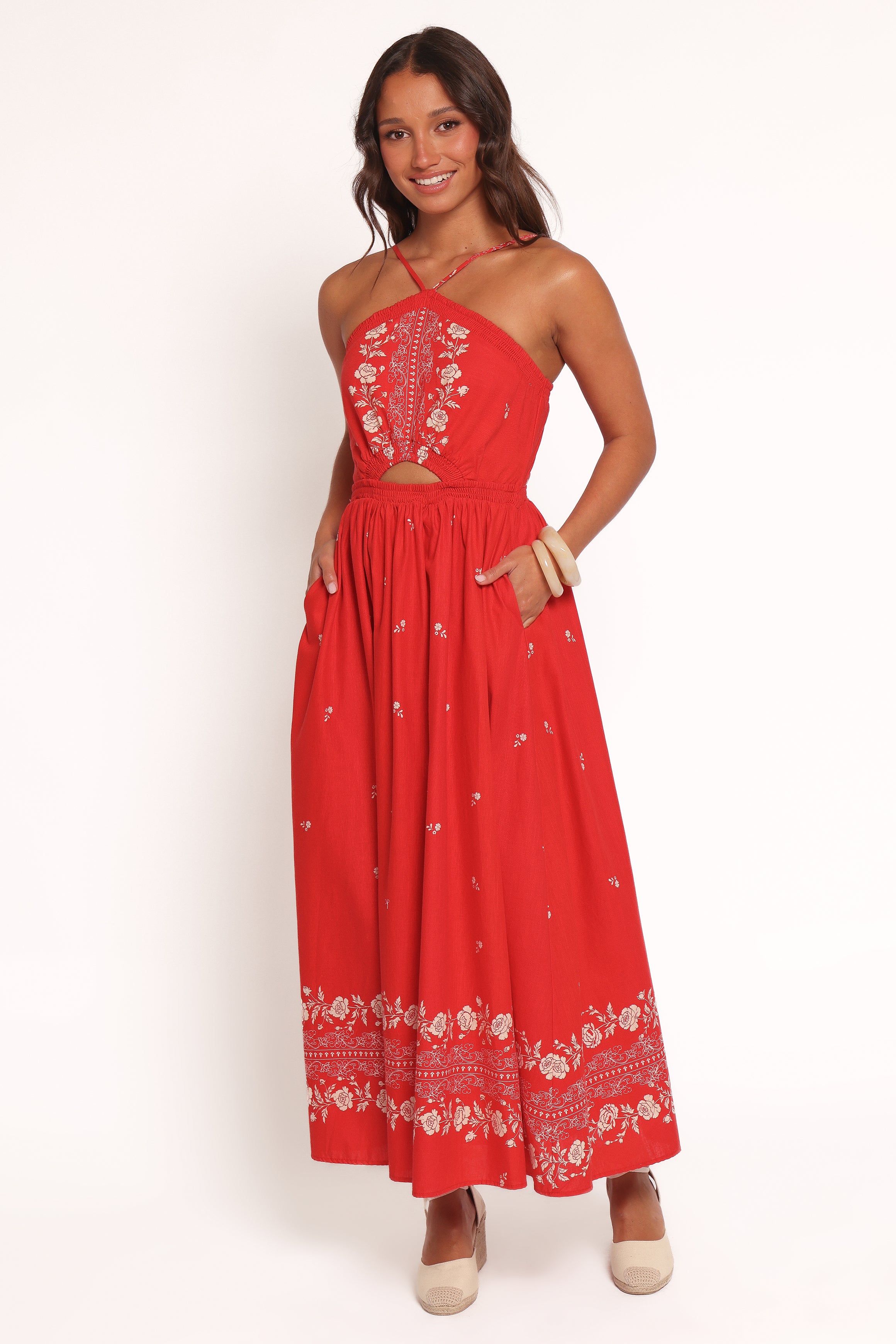 Petal and Pup USA DRESSES Madi Maxi Dress - Red Floral Bandana (Hold for Rack)