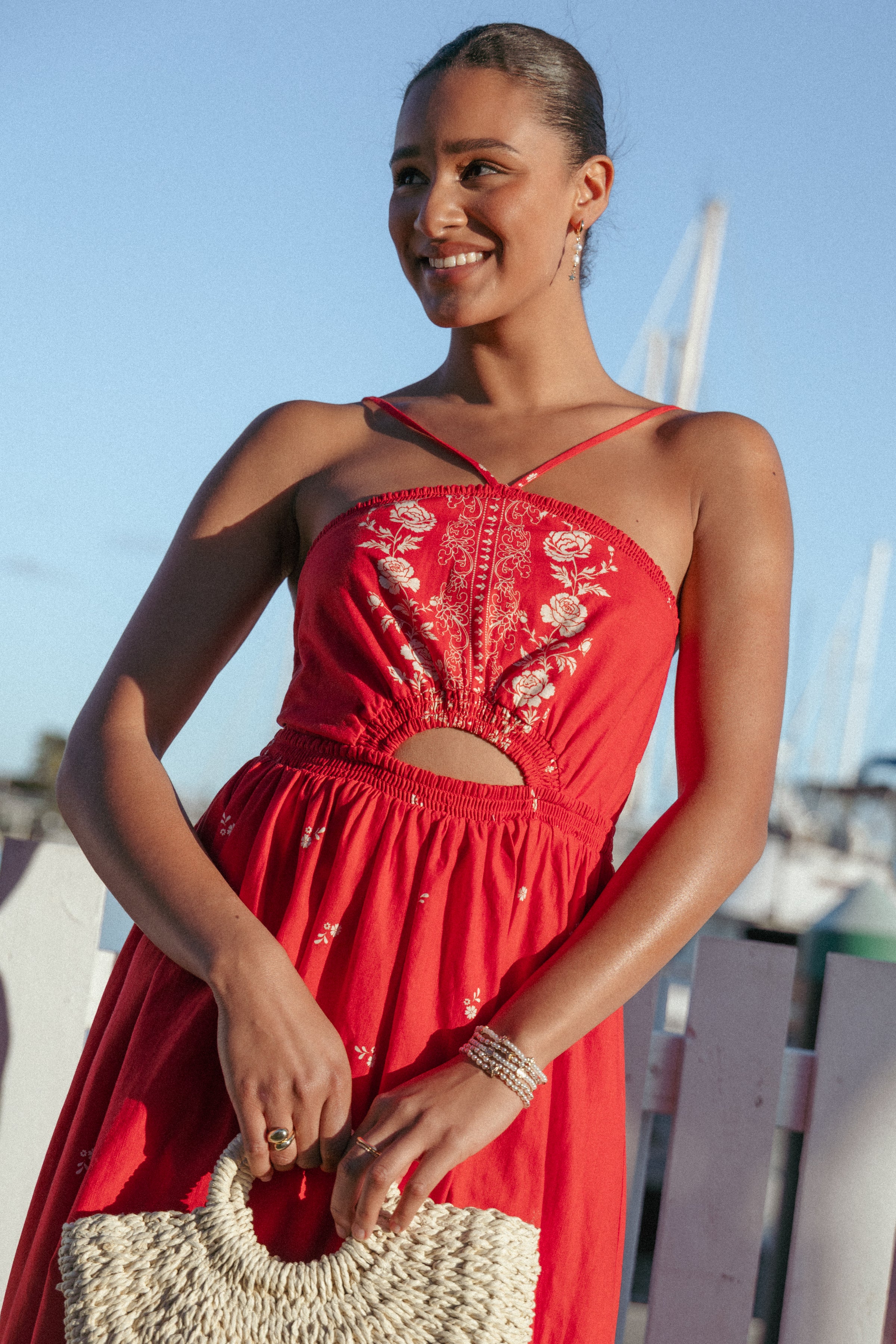 Petal and Pup USA DRESSES Madi Maxi Dress - Red Floral Bandana (Hold for Rack)