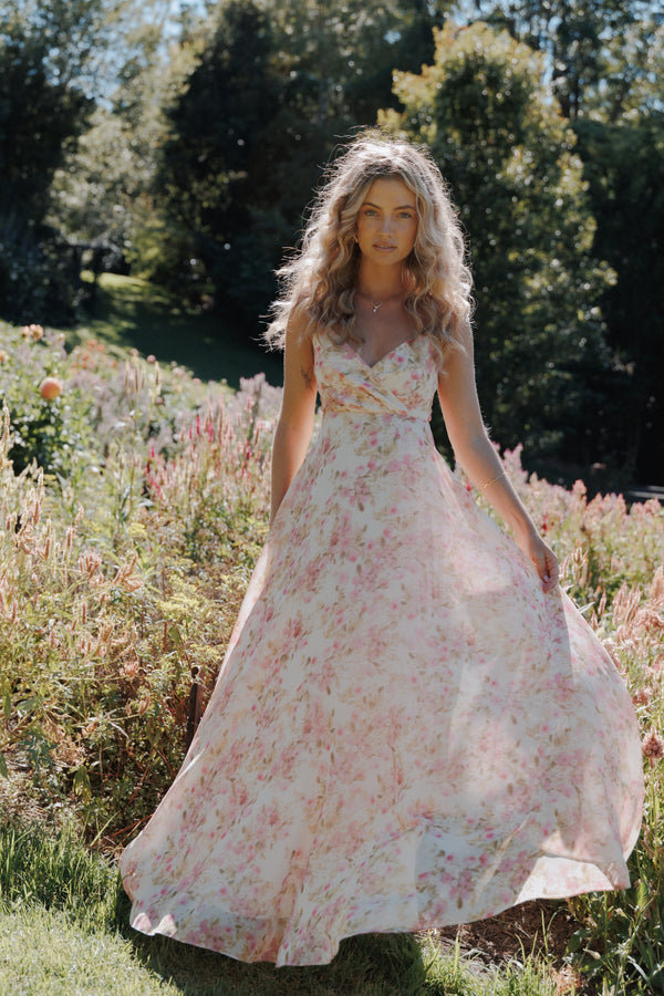 Petal and Pup USA DRESSES Madilyn Maxi Dress - Blurred Pink Floral