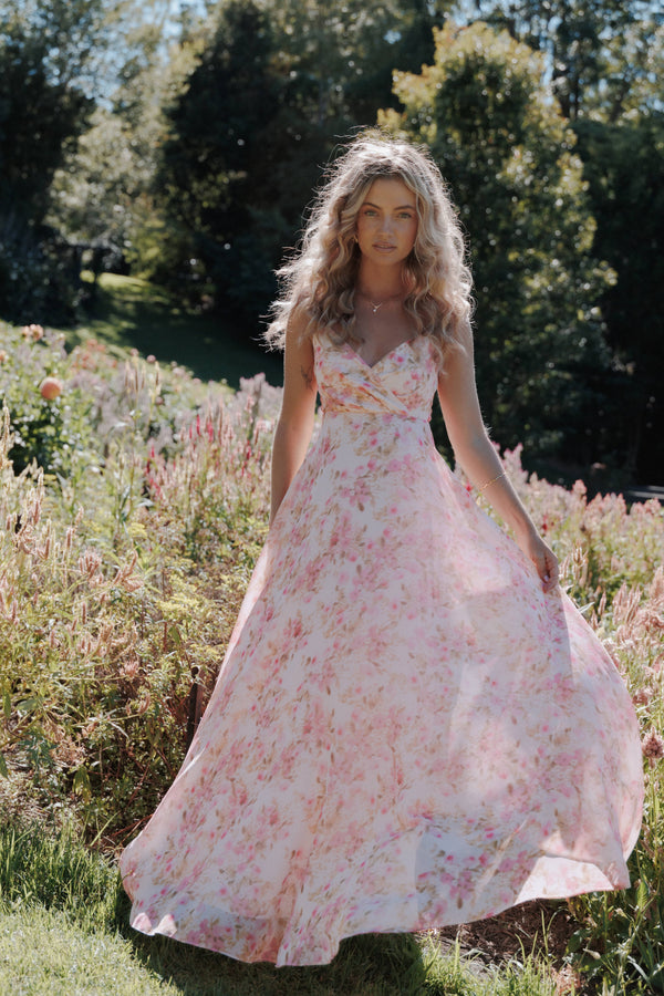 Petal and Pup USA DRESSES Madilyn Maxi Dress - Blurred Pink Floral