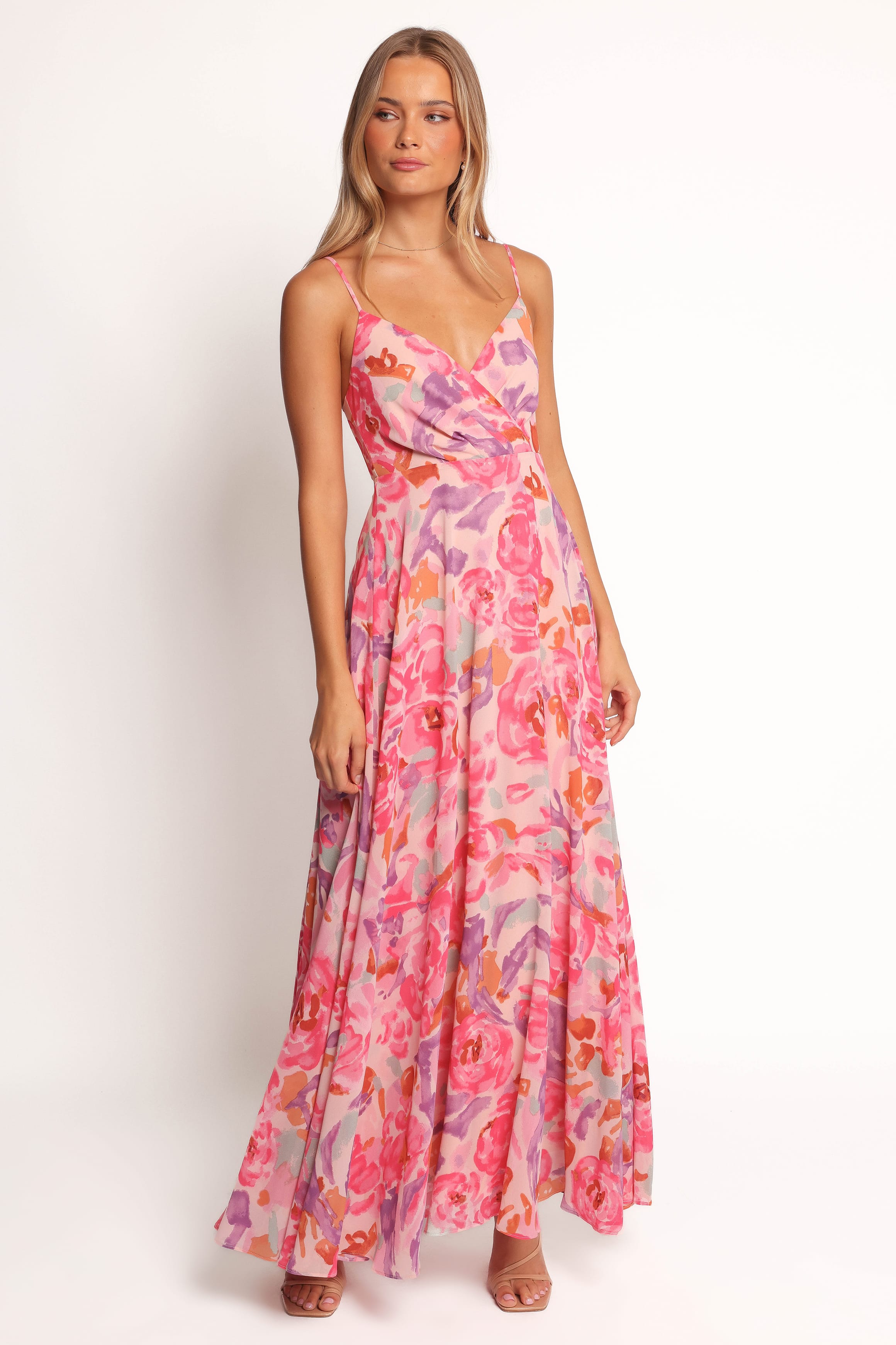 Naira Pleated Maxi Dress - Cornflower Blue Floral | Petal & Pup USA