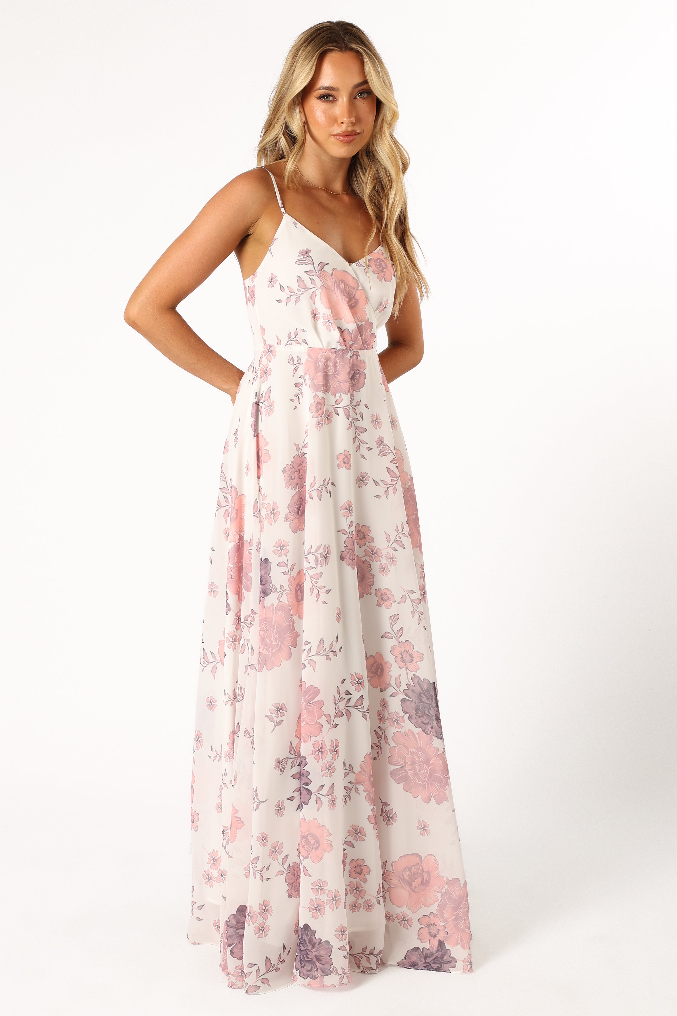 Petal and Pup USA DRESSES Madilyn Maxi Dress - White Floral