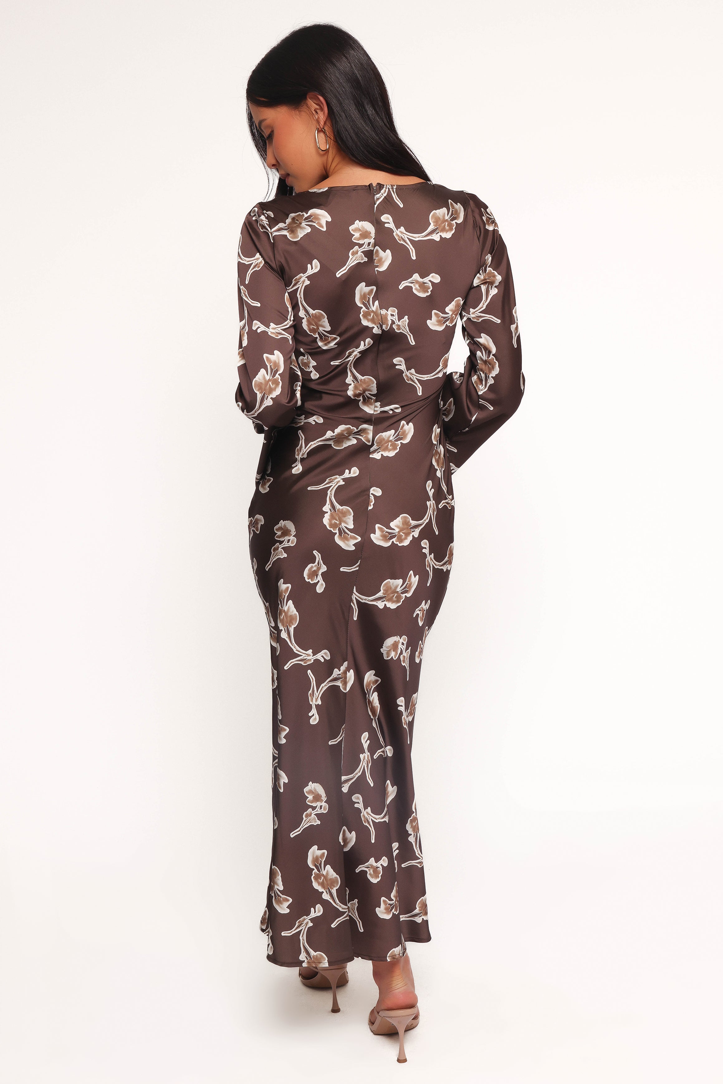Petal and Pup USA DRESSES Maia Long Sleeve Maxi Dress - Chocolate Orchid